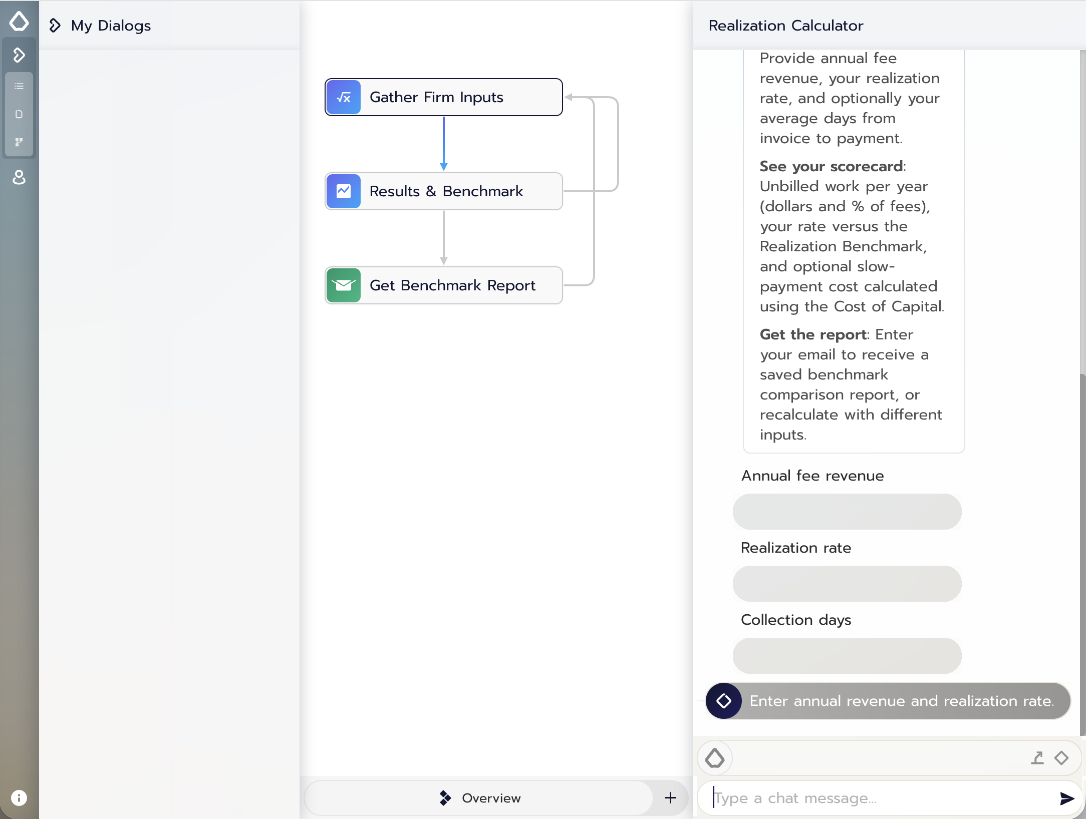 PineSpark application screenshot showing revenue capture workflow
